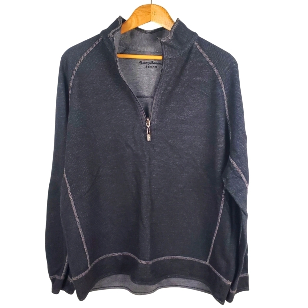 Men's Tommy Bahama Charcoal Quarter Zip Sweater. XXL. E0071